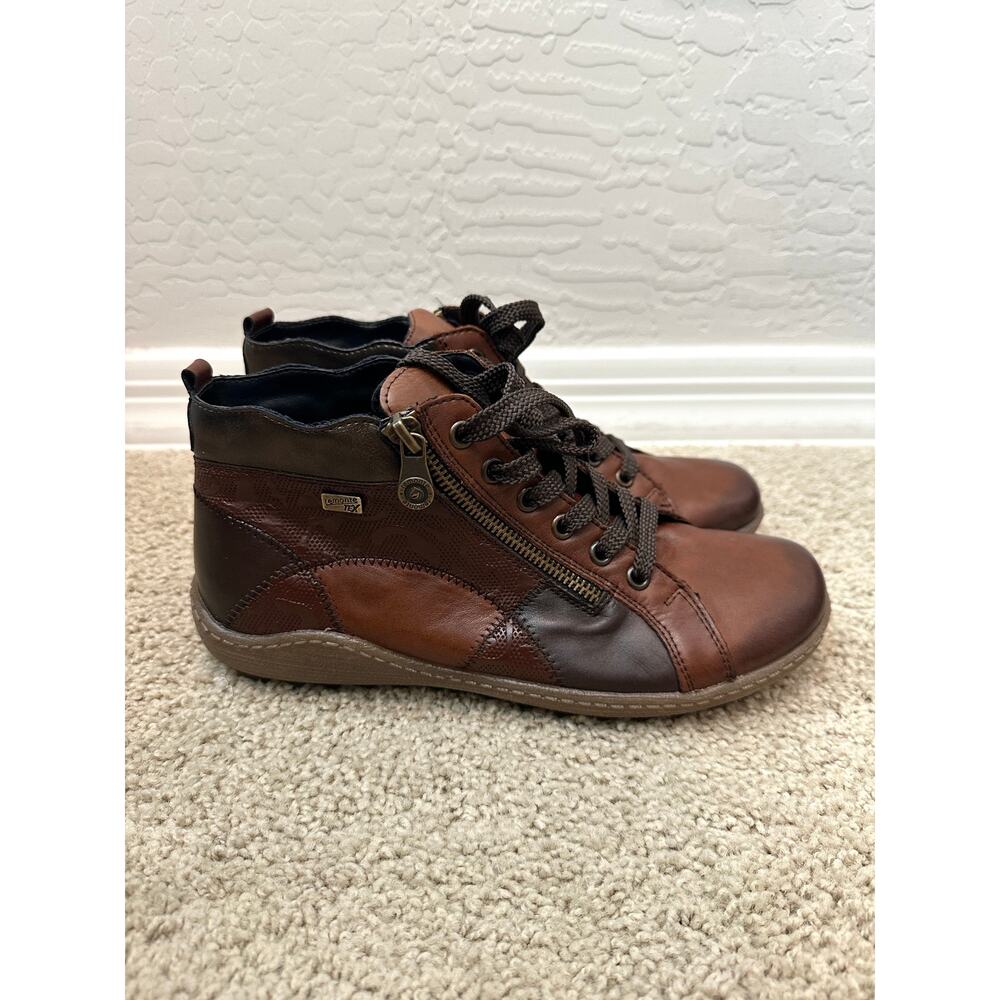 Remonte Liv 58 R1458 TEX Waterproof Leather Sneaker Boots Brown Sz 39 NWT
